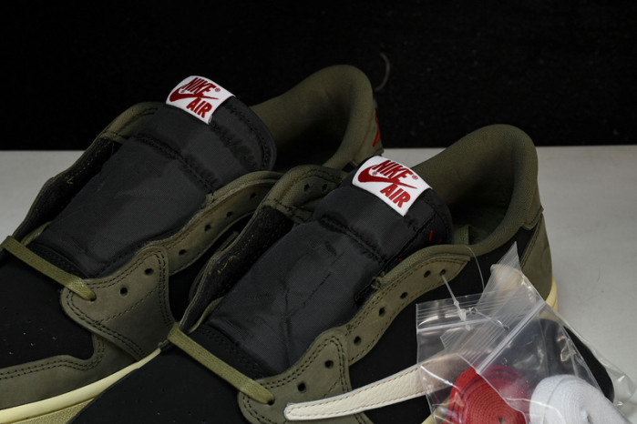 travis scott x air jordan 1 low "black olive" dm7866-002