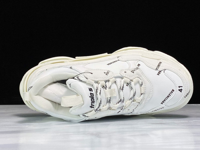 bl triple s trainers white letters 541624 w09o1 8013