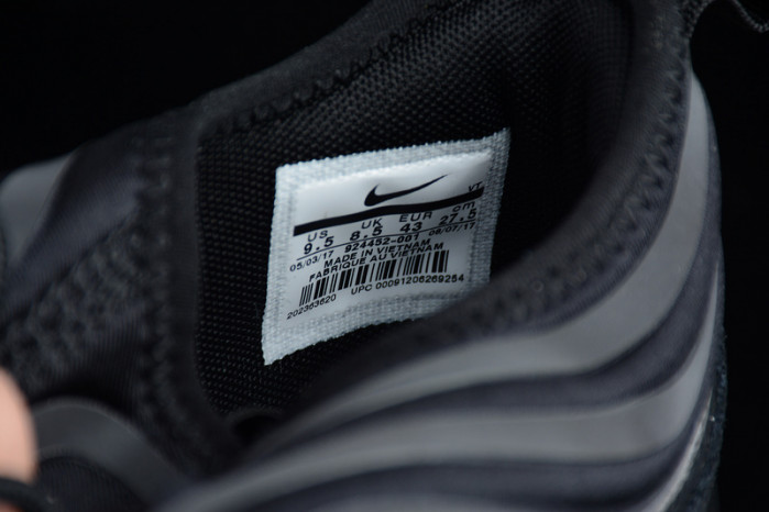 nike max 97 ul 17 se ultra triple black sock-like 924452-001
