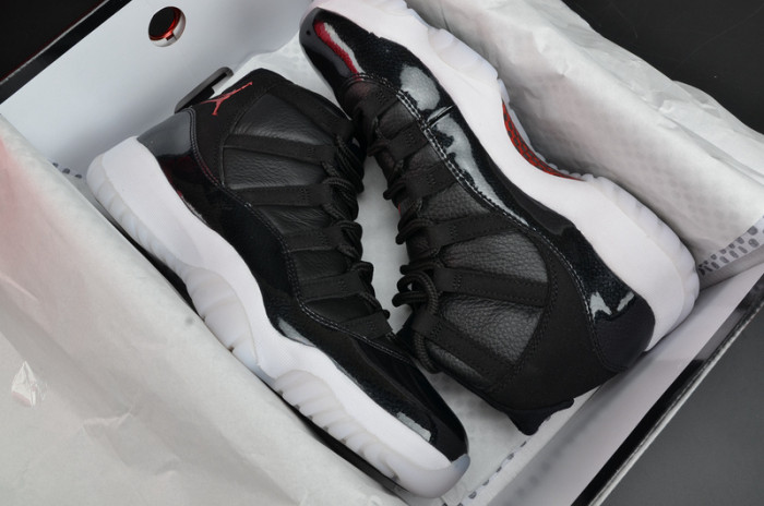jordan 11 retro bp "72-10" black mens 378037-002